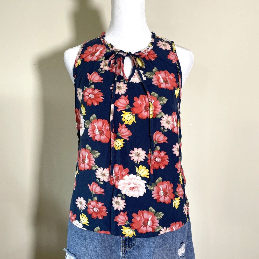 Aeropostale Women’s Floral Multicolor Blouse Top Size Small Casual Office